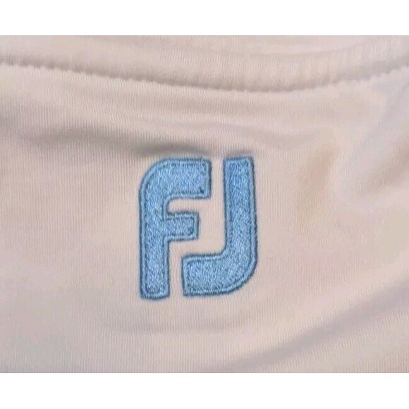 FootJoy Shirt Women's Large Golf Quarter Zip Pullover Baby Blue White Logo EUC - Picture 10 of 10